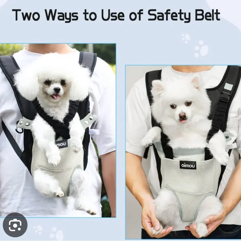 Black and Gray chest carrier for dog